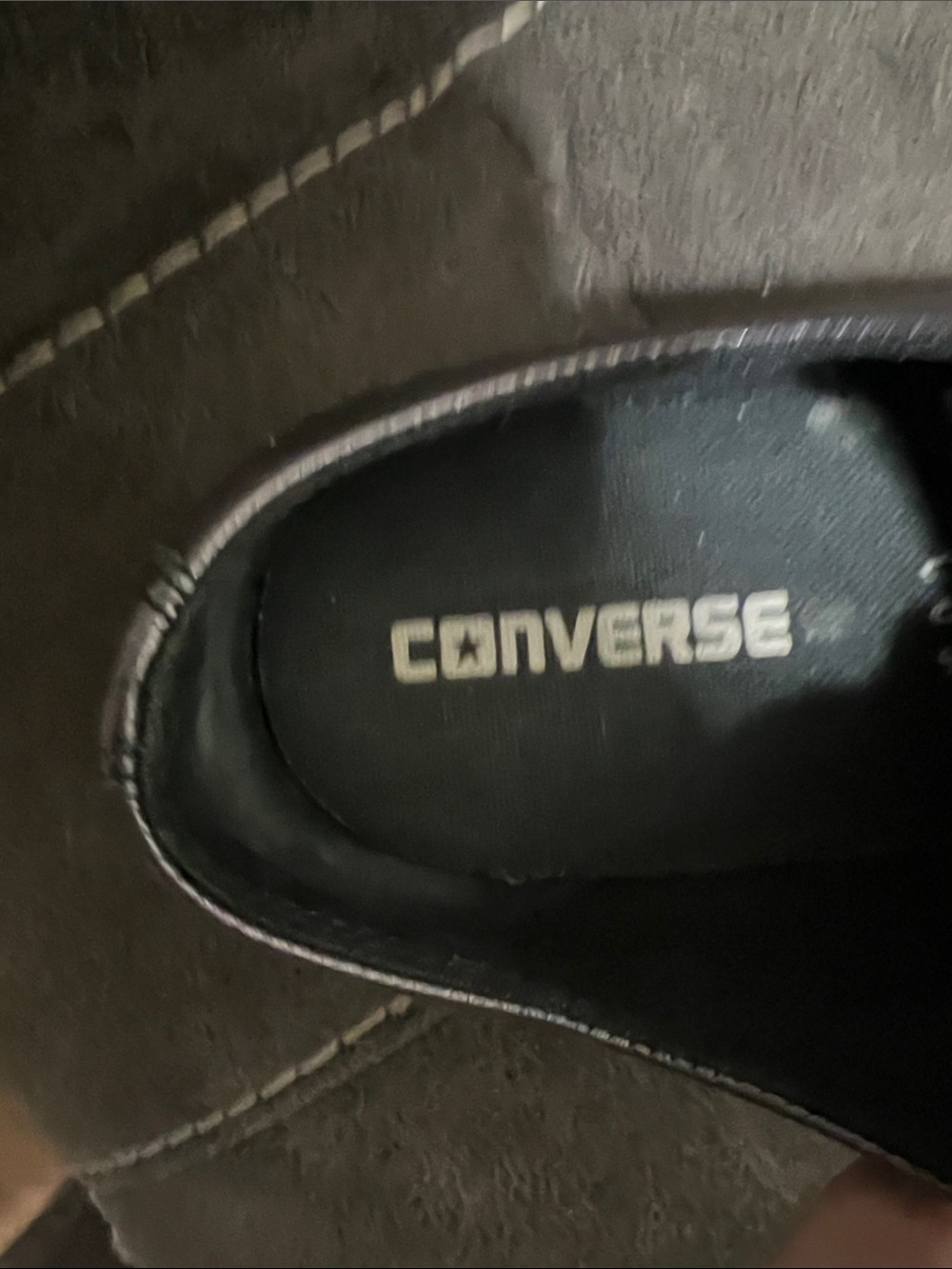Women’s Leather Converse Dark Gray/silver Low-Top Sneakers - Picture 2 of 9